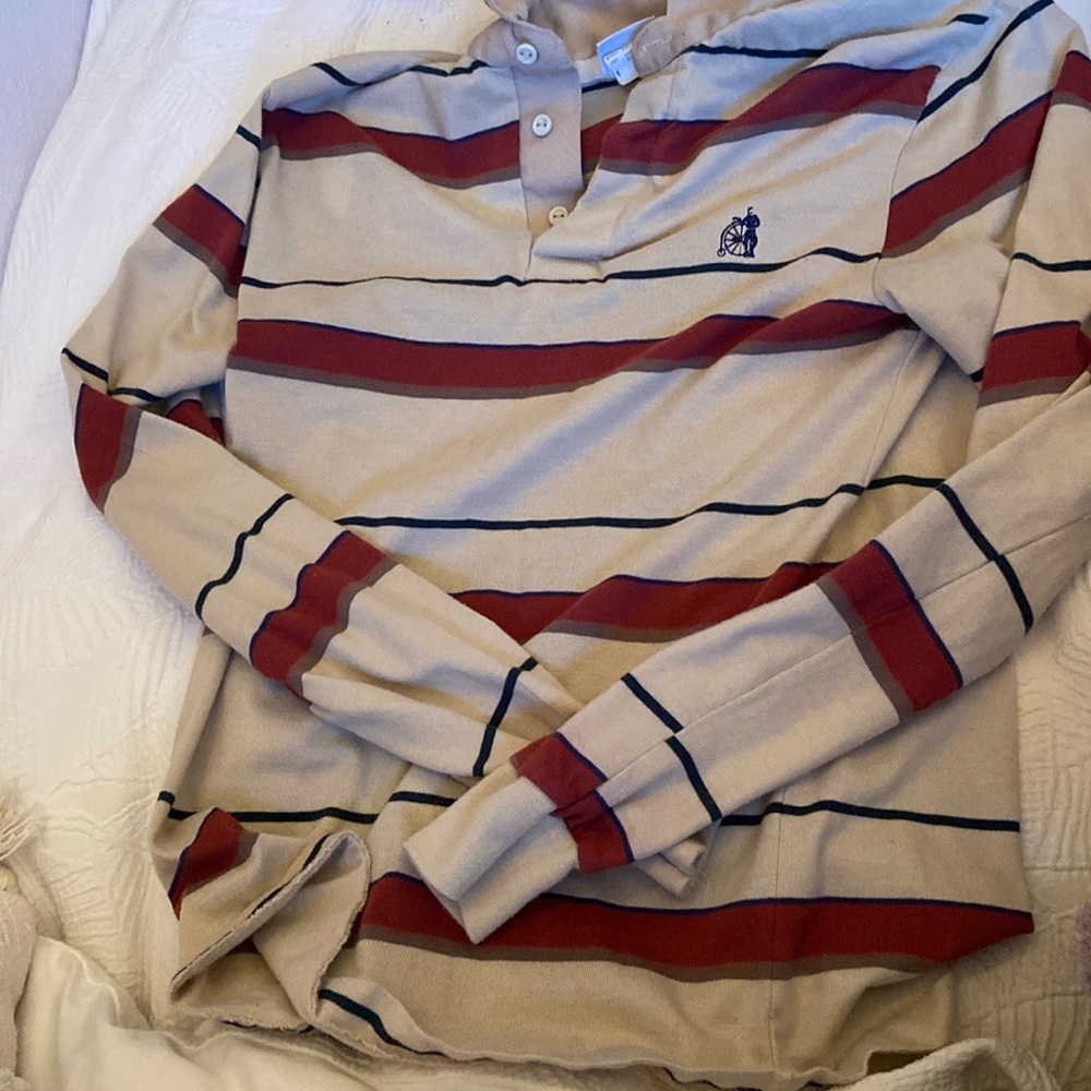 men’s striped polo long sleeve shirt